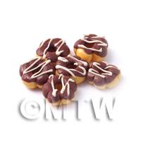 Dolls House Miniature Flower Shaped Chocolate Iced Glazed Donut