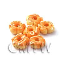 Dolls House Miniature Flower Shaped Orange Iced Glazed Donut