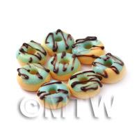 Dolls House Miniature Blue Glazed Chocolate Donut