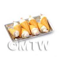 Dolls House Miniature White  Marshmallow Cones On A Tray
