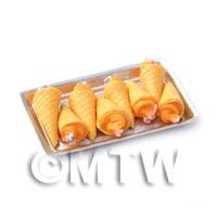 Dolls House Miniature Orange  Marshmallow Cones On A Tray