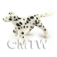 Dolls House Miniature Ceramic  Walking Dalmation Dog