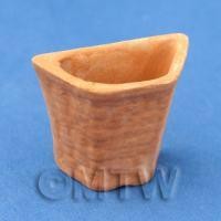 Dolls House Miniature Half Hexagon Terracotta Flower Pot 