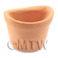 Dolls House Miniature Half Round Terracotta Flower Pot 