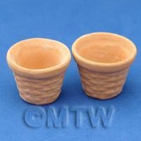 Dolls House Miniature Pair of Tree Planters Style B