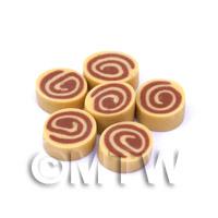 Dolls House Miniature Bakery Toffee Roulade Slice