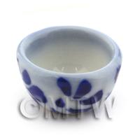 Dolls House Miniature 16mm Blue Spotted Bowl
