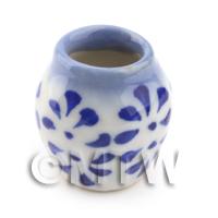 Dolls House Miniature 18mm Blue Spotted Vase