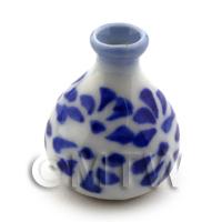 Dolls House Miniature 17mm Blue Spotted Vase