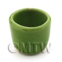 Dolls House Miniature Handmade 17mm Green Ceramic Flower Pot