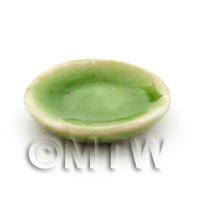 Ceramic 10mm Dolls House Miniature Green Plate