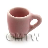 11mm Dolls House Miniature Pink Glazed Ceramic Coffee/Tea Cup