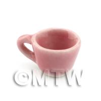 11mm Dolls House Miniature Pink Glazed Ceramic Coffee/Tea Cup