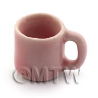 12mm Dolls House Miniature Pink Glazed Ceramic Coffee Mug