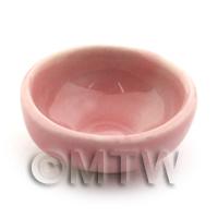 22mm Dolls House Miniature Pink Glazed Ceramic  Bowl