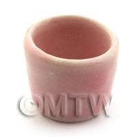 16mm Dolls House Miniature Pink Glazed Ceramic Flower Pot