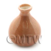 17mm Dolls House Miniature Salmon Glazed Ceramic Vase