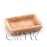 Dolls House Miniature 14mm  x 20mm Salmon Glazed Ceramic Plate