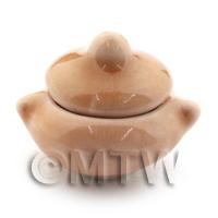 Dolls House Miniature Salmon Glazed Ceramic Small Cooking Pot