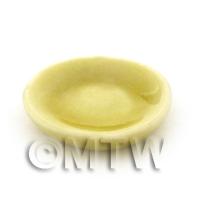 11mm Dolls House Miniature Yellow Glazed Ceramic Plate