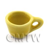 Dolls House Miniature Handmade Yellow Glazed Ceramic Coffee Cup