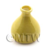 Dolls House Miniature Yellow Glazed Ceramic Vase