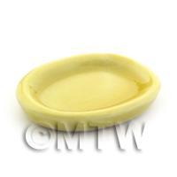 17mm x 22mm Dolls House Miniature Yellow Glazed Ceramic Plate