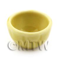 16mm Dolls House Miniature Yellow Glazed Ceramic Bowl