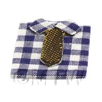 Dolls House Miniature Shirt With Large Blue and White Checks 