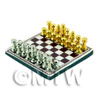 Dolls House Miniature Chess Board and Loose Pieces