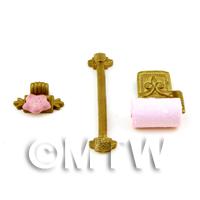 Dolls House Miniature 3 Piece Cloakroom Accessory Set 