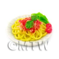 Dolls House Handmade Linguine Served on a Ceramic Plate 