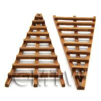 2 Dolls House Miniature Hand Made Dark Wood Hardwood Trellis