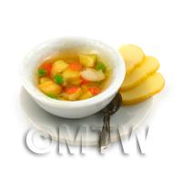 Dolls House Miniature Bowl Of Clear Vegetable Soup