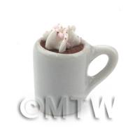 Dolls House Miniature Handmade Mug Of Cream Topped Hot Chocolate