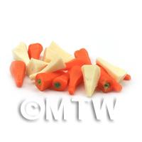 15 Dolls House Miniature Handmade Peeled Carrots and Parsnip