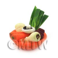 Dolls House Miniature Vegetable Assortment In Orange Bowl