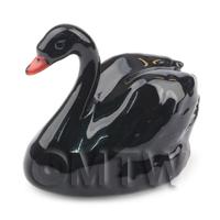 Dolls House Miniature Fine Ceramic Adult Black Swan