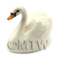Dolls House Miniature Fine Ceramic Adult White Swan