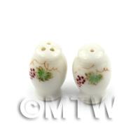 Dolls House Miniature Grape Design Ceramic Salt And Pepper Pot