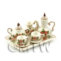 Dolls House Miniature Old Style 6 Piece Ceramic Coffee Set 