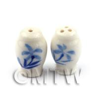 Dolls House Miniature Palm Design Ceramic Salt And Pepper Pot