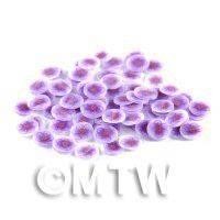 50 Fimo Violet Flowers Nail Art Cane Slices (NS50)