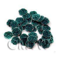 50 Fimo Green Rose Nail Art Cane Slices  (NS73)
