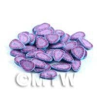 50 TINY Purple and Blue Sparkle Leaf Cane Slices (NS62)
