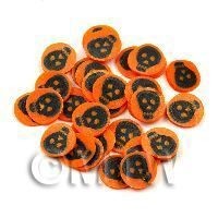 50 Orange and Black Skull Cane Slices (NS43)