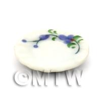 Dolls House Miniature Purple Orchid Design Ceramic 22mm Fluted Plate
