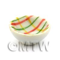 Dolls House Miniature Crosshatch Pattern 16mm Ceramic Bowl