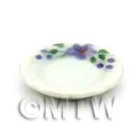 Dolls House Miniature Purple Violet Design 20mm Ceramic Plate