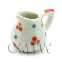 Dolls House Miniature Flower Design Ceramic Jug